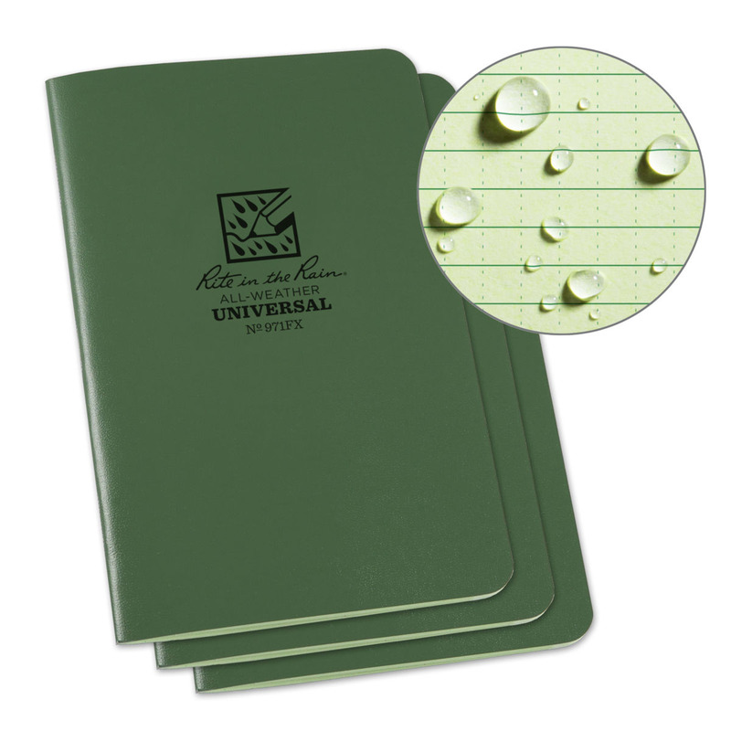 Rite in the Rain Stapled Notebook 3-pk, 4.625 x 7, No.371FX
