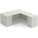 CLALD2044- Classic L-Shape Desk 71" W x 30" D with 42" Return and 2 Full Pedestals- Silver Birch