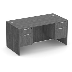 CLASD1025- Classic Desk 60" W X 30" D with Two Hanging Pedestals- Newport Gray