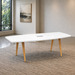 SIGBS4236N-WOOD - 8 ft. Signature Boat Shape Conference Table With Wood VA Legs