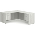 Classic L-Shape Desk 72" x 60" with 2 Box/File Pedestals - Silver Birch