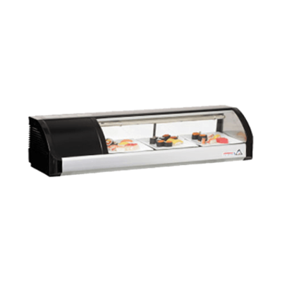Everest ESC47L Countertop Refrigerated Display Case Left Mounted 2 Doors, 115v, NSF - 1.5 cu. ft.