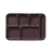 Sentry Series Flexible 6-Compartment Tray, Brown (24/Case)