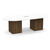8' Classic Racetrack Conference Table with Cube Base - White Top, Modern Walnut Base