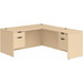 CLALD2039- Classic L-Shape Desk 66" W x 30" D with 42" Return and 2 Box/File Pedestals- Maple
