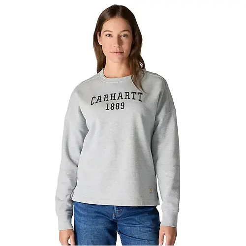 Carhartt WK107160 - Women's Loose Fit Midweight Carhartt Graphic Sweatshirt - Heather Grey