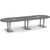 12' Classic Racetrack Conference Table with Palmer Base - Newport Gray Top, Brushed Silver Base