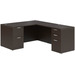 CLALD1036- Classic L-Shape Desk 60" W x 30" D with 47" Return and 2 Full Pedestals- Espresso