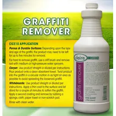 CLAIRE GREEN GRAFFITI REMOVER, CLEAR LIQUID, 32 OZ BOTTLE, 6 BOTTLES/CS
