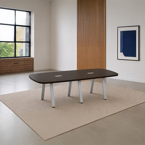 SIGAR7636N - 8 ft. Arena Conference Table w/Silver Metal VA Leg