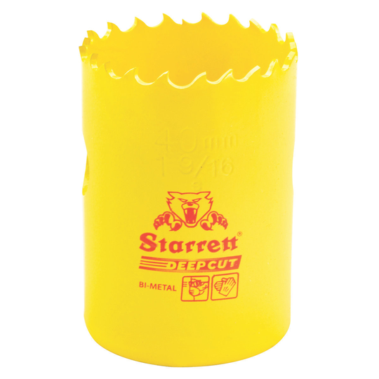 STARRETT DCH0196-G 1-9/16'' (40mm) NVP Deep Cut Bi-Metal Hole Saw