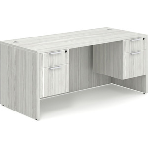 CLASD1025- Classic Desk 60" W X 30" D with Two Hanging Pedestals- Silver Birch