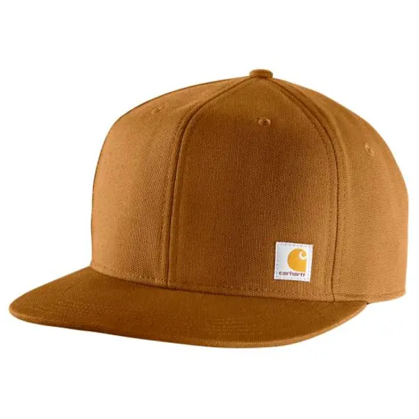 CARHARTT 106665 -  Firm Duck Flat Brim Cap - Brown