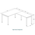 Elements L-Shape Desk 78" x 60" x 30"D - Aspen with White Legs