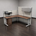 WEBBTYP49 - Multi-height, Single Person, L-shape Height Adjustable Cubicle Station with Storage