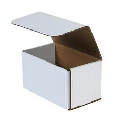 7 X 4 X 4" WHITE CORRUGATED MAILERS, ECT32B, 50/BD M744