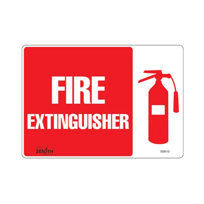 Fire Extinguisher Sign - 10" x 7" - Vinyl - English