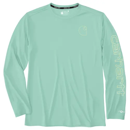 CARHARTT 106164 - FORCE SUN DEFENDER™ LIGHTWEIGHT LONG-SLEEVE LOGO GRAPHIC T-SHIRT - Fresh Mint