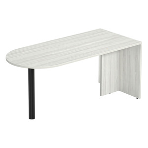 PL131 BULLET DESK w/POST - Silver Birch & Black