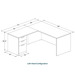 CLALD2038- Classic L-Shape Desk 66" W x 30" D with 42" Return and Box/Box/File Pedestal- Espresso