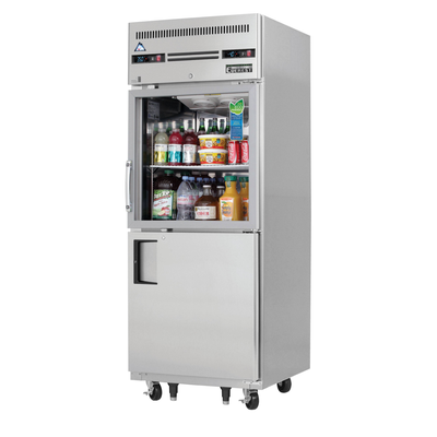 Everest EGSDH2 Reach-In Refrigerator and Freezer 2 Half Doors Solid and Glass, 115v, NSF - 22 cu. ft.