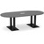 8' Classic Racetrack Conference Table with Palmer Base - Newport Gray Top, Black Base