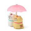 Figurine Cat Couple in the Rain