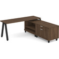 Signature L-Shape Desk 71" x 72" - Modern Walnut with Black Legs