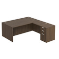 Classic L-Shape Desk 78" x 71" with Box/Box/File Pedestal - Modern Walnut