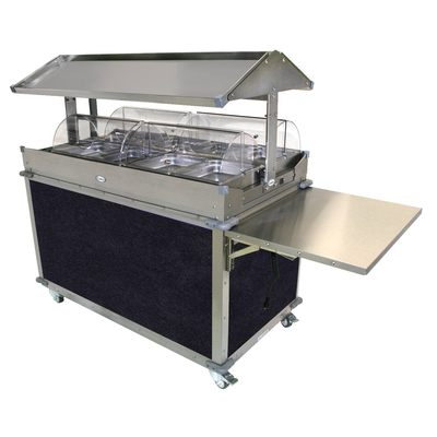 Cadco CBC-GG-4-L4 MobileServ® Deluxe Grab & Go Merchandising Cart 2-Sided Grab & Go Shelf On Top