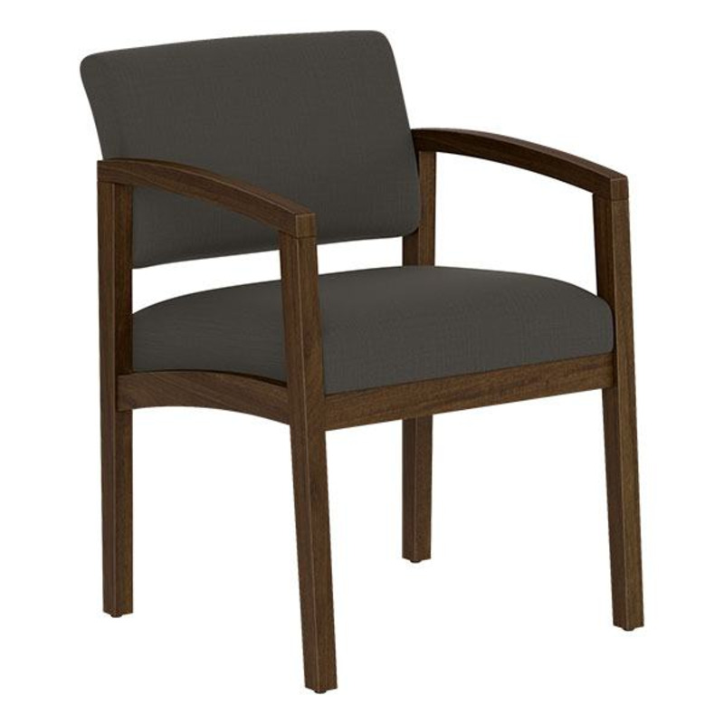 1700 MODERN WALNUT WOOD GUEST CHAIR- Slate Fabric