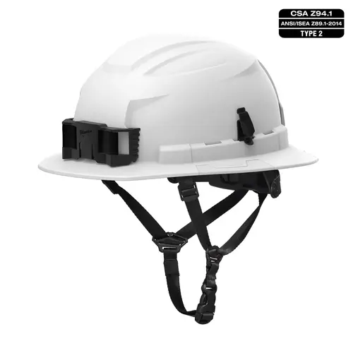 MILWAUKEE 48-73-1541 - BOLT™ CSA/ANSI Type 2 White Full Brim Non-Vented Safety Helmet w/4PT Chinstrap - Class E - White