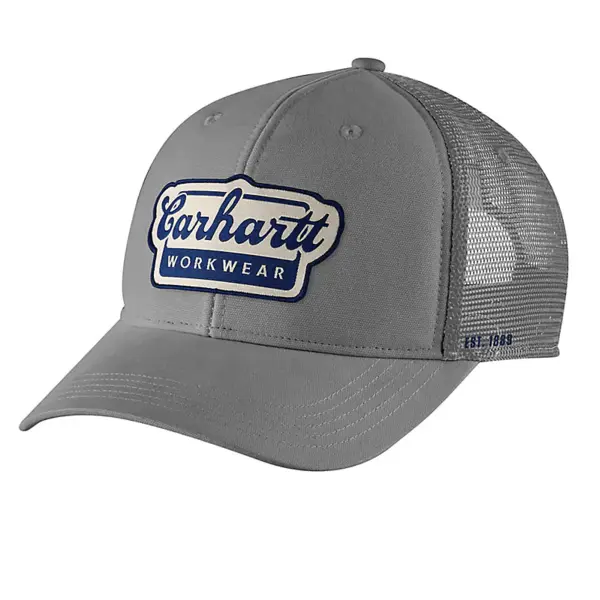 CARHARTT 106738 - Rugged Flex® Twill Mesh-Back Script Patch Cap - Steel