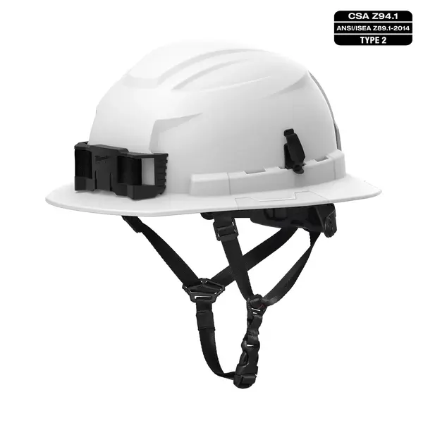 MILWAUKEE 48-73-1541 - BOLT™ CSA/ANSI Type 2 White Full Brim Non-Vented Safety Helmet w/4PT Chinstrap - Class E - White