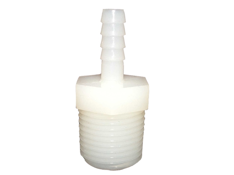 Allied Innovations OZONE FITTING 1/4" BARB X 1/2" MALE PLASTIC WHITE