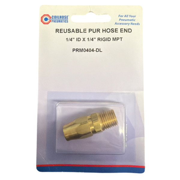 Reusable Hose End 1/4" ID X 1/4" Rigid MPT