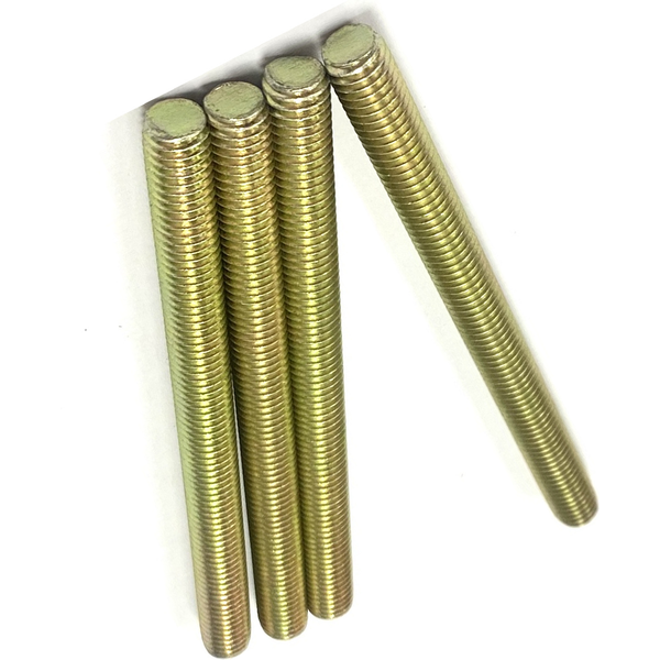 1/4" - 28 X 24" FULLY THREADED STRAIGHT ROD SAE J429 GR 8 ZINC TRIVALENT YELLOW