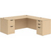 CLALD2048- Classic L-Shape Desk 71" W x 36" D with 42" Return and 2 Full Pedestals- Maple
