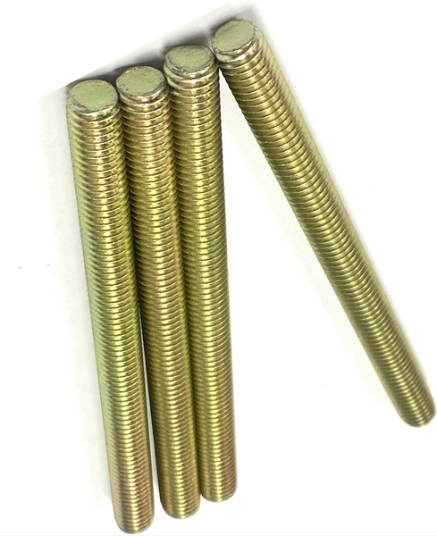 1/4" - 28 X 24" FULLY THREADED STRAIGHT ROD SAE J429 GR 8 ZINC TRIVALENT YELLOW
