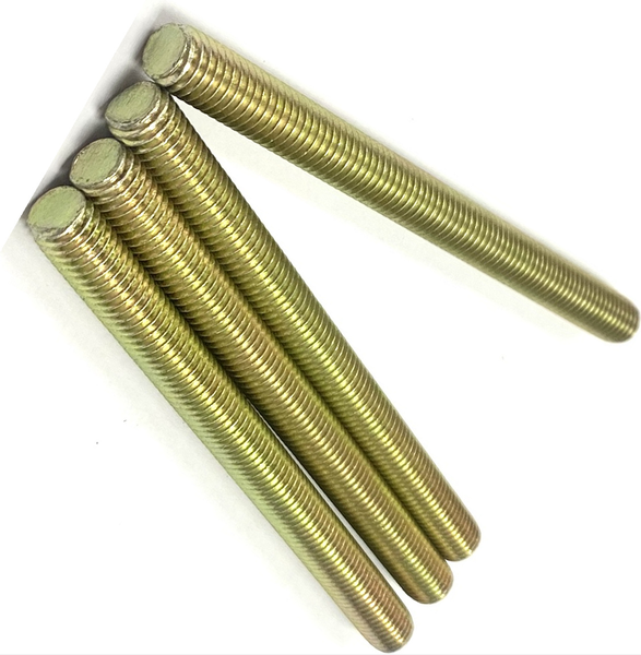 1 1/8" - 12 X 72" FULLY THREADED STRAIGHT ROD SAE J429 GR 8 ZINC TRIVALENT YELLOW