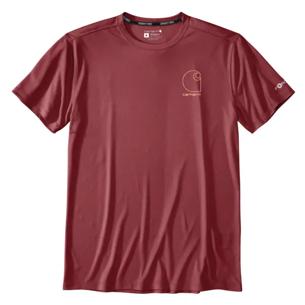 Carhartt 106163 - Force Sun Defender™ Lightweight Short Sleeve Hooded Graphic T-Shirt - Amber Terrain Heather