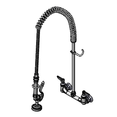 T&S Brass B-0133-SWV Easyinstall Pre-Rinse Unit Spring Action Gooseneck