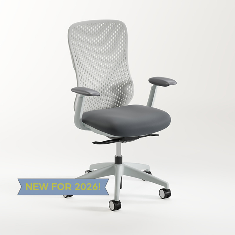 58811 KONFURB NUVÉ CHAIR - White Frame w/Charcoal Seat