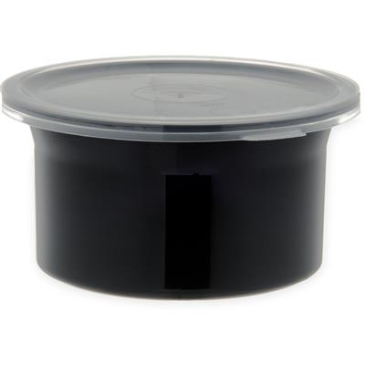 Carlisle 030003 0.6 Qt Black Classic Crocks w/Lids