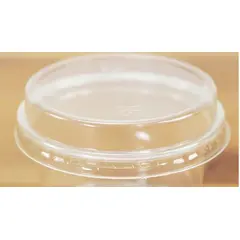 2-4 OZ CLEAR COMPOSTABLE PLASTIC SOUFFLE CUP LID, 1000/CS  PLA-SL