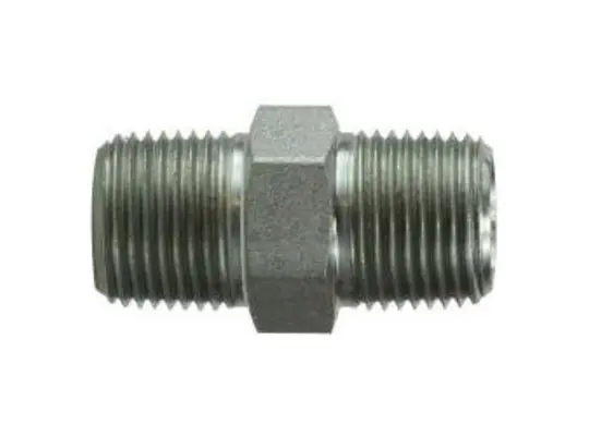 Hex Nipple, 1/4 in MPT x 1/8 in MPT, Steel