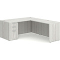 Classic L-Shape Desk 77" x 66" with Box/Box/File Pedestal - Silver Birch