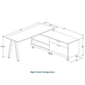 Signature L-Shape Desk 71" x 72" - White with Silver Legs