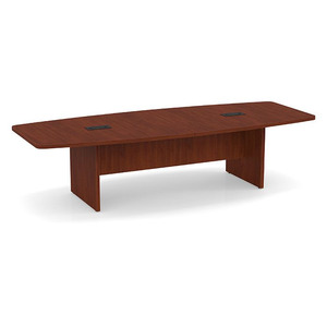 10ft Boat Shape, slab base Conference Table: CHERRY 