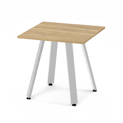 Signature Square Meeting Table 30" - Aspen with Silver Metal Legs